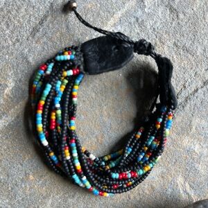 Beaded adjustable cuff bracelet